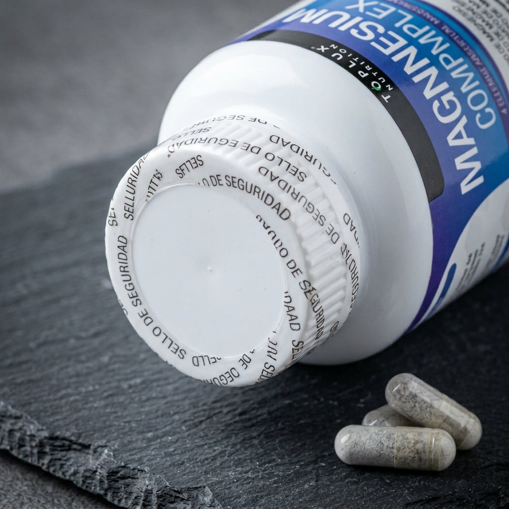 Magnesio Complex 600mg, detalle del sello de seguridad
