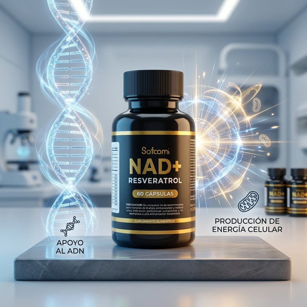 Resveratrol + NAD+ y Colágeno Satoomi - apoyo al ADN y producción de energía celular